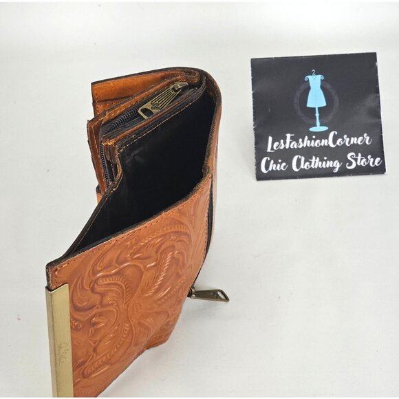 Patricia Nash Women's Cognac Leather Cametti Florence Wallet Trifold 297 - Picture 10 of 12